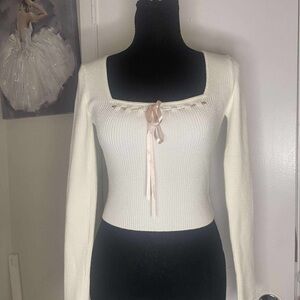 Willow & Wind White Ribbed Sweater